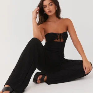 Jadey Waffle Pants - Black