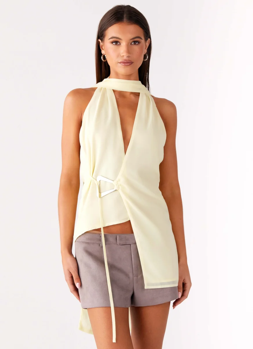Solari Scarf Top – Yellow